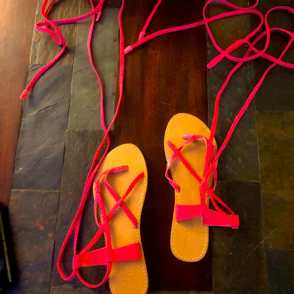 Worn Size 7 Charlotte Russe Lace Up Sandals
